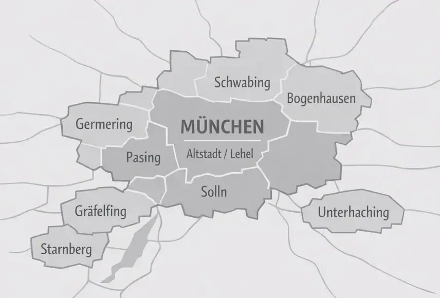 Einsatzgebiet von SOL CLEANING: München und Umland (z. B. Altstadt/Lehel, Schwabing, Bogenhausen, Solln, Pasing, Germering, Gräfelfing, Unterhaching, Starnberg)