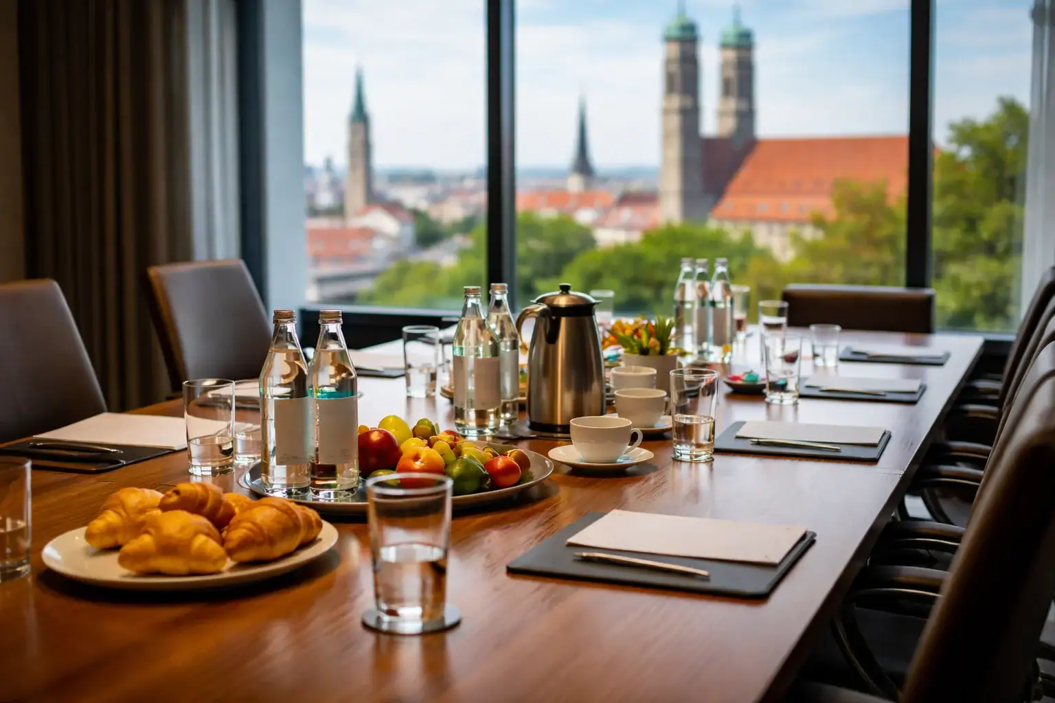 Tagungs- und Konferenzservice in München (B2B) – Konferenzraum mit Getränken & Catering